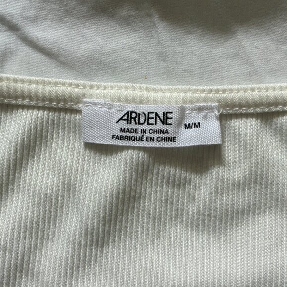 Ardene White Soft Ribbed Front-Tie Crop Top (Medium) - Picture 4 of 9